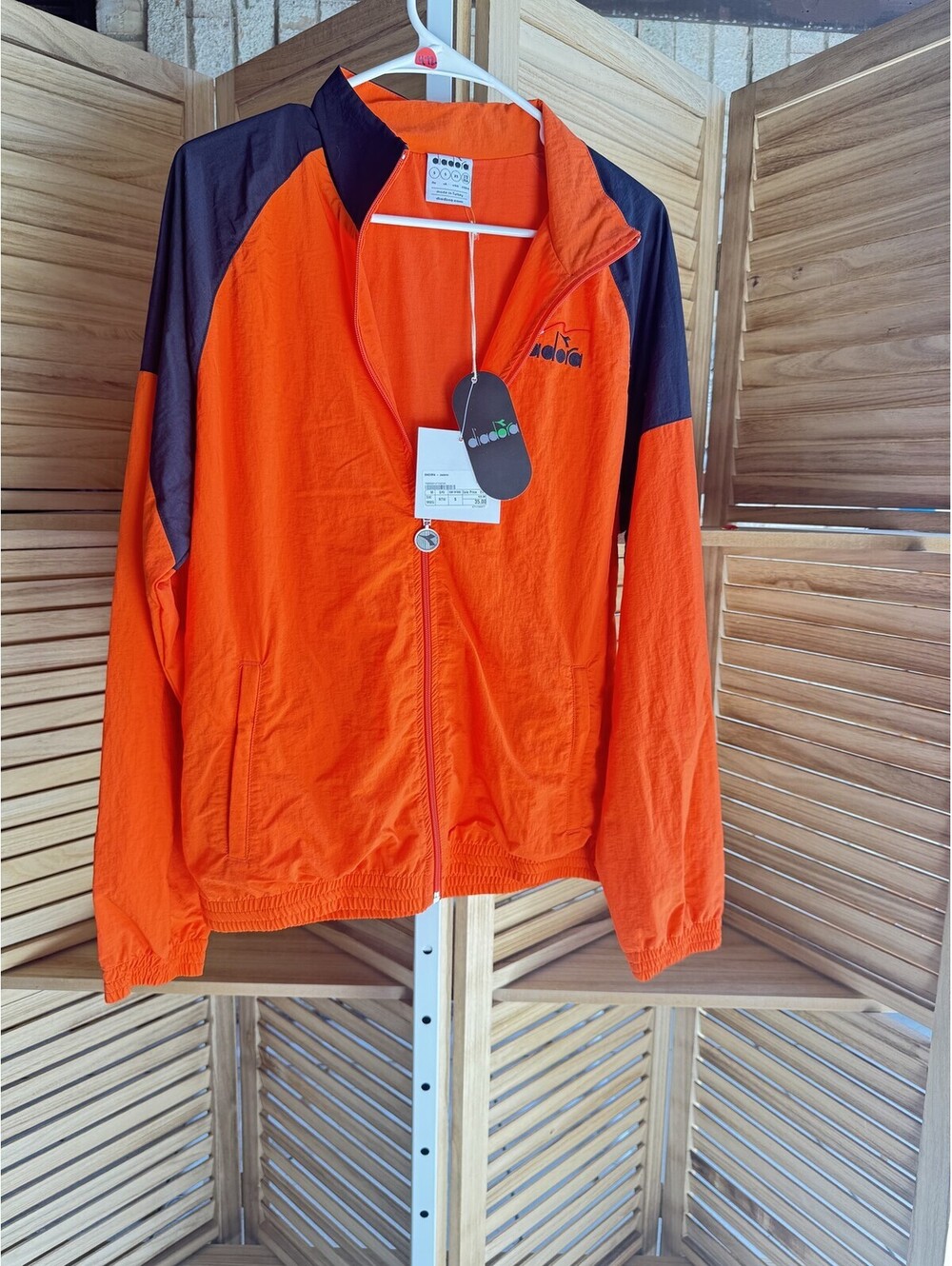 Diadora Men's Jacket Orange XS Burst Graphic New With Tags